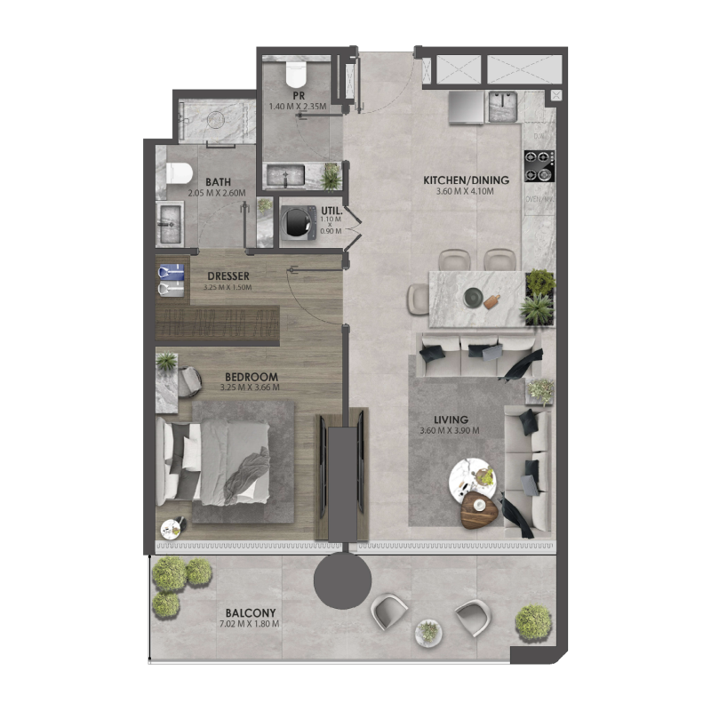 1 bedroom в Allura
