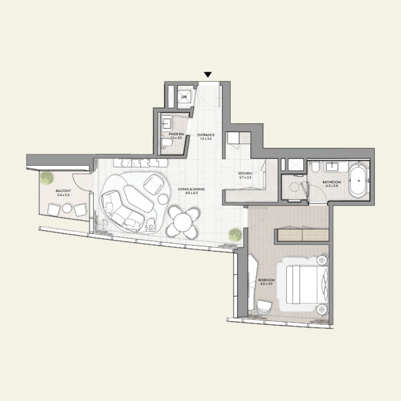 1 bedroom в W Residences by Taraf