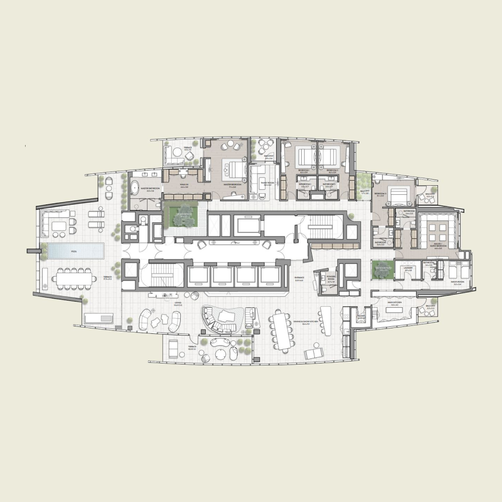 5 bedrooms в W Residences by Taraf