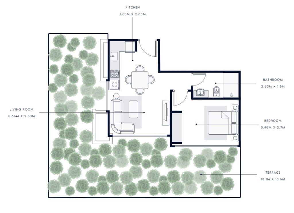 1 bedroom in Riviera 11