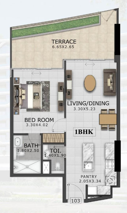 1 bedroom in 48 Parkside