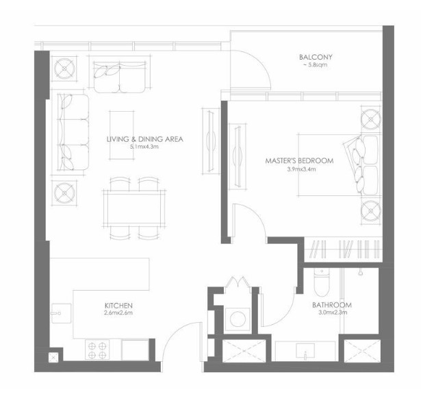 1 bedroom in Grove Museum Views