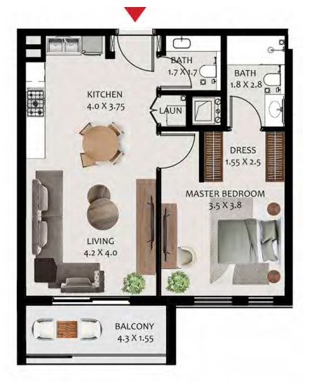 1 bedroom in Hillside Residences