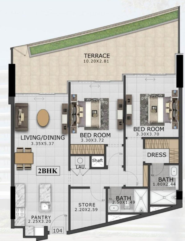 2 bedrooms in 48 Parkside