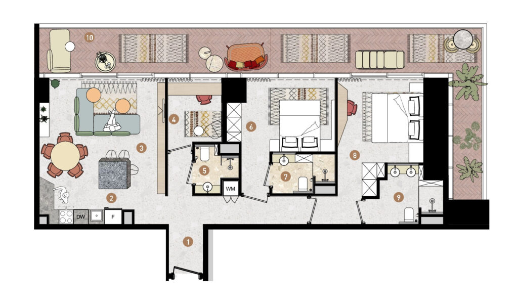 2 bedrooms in 25H Heimat Residences by East&West