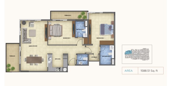 2 bedrooms in Blue Bay Walk