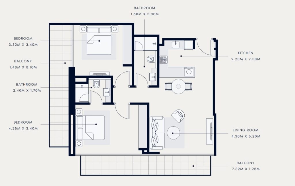 2 bedrooms in Grand