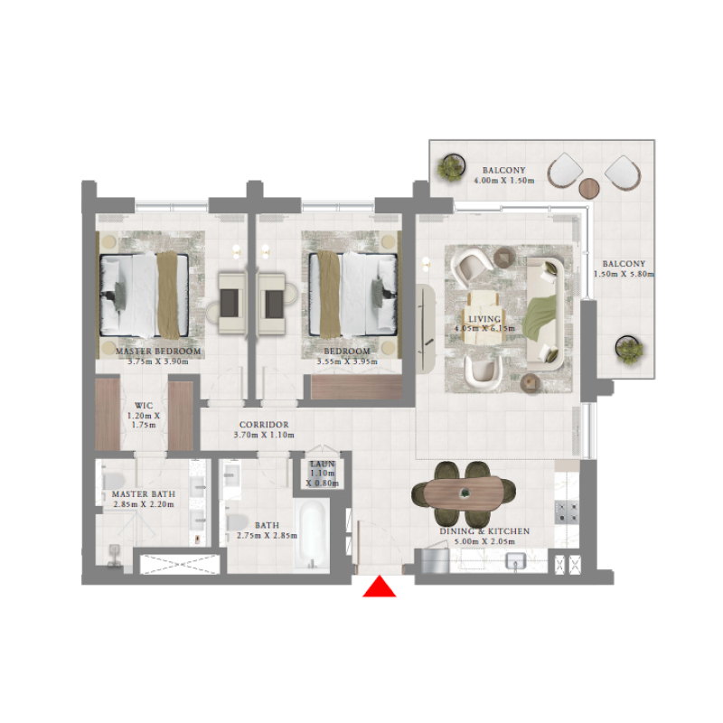 2 bedrooms in Aeon