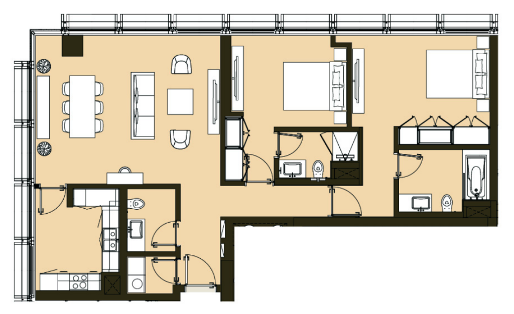 2 bedrooms in 110 Residence