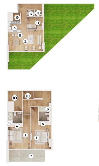 2 bedrooms in Q Gardens Loft 2