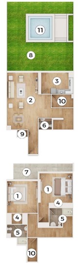 2 bedrooms in Q Gardens Loft 2