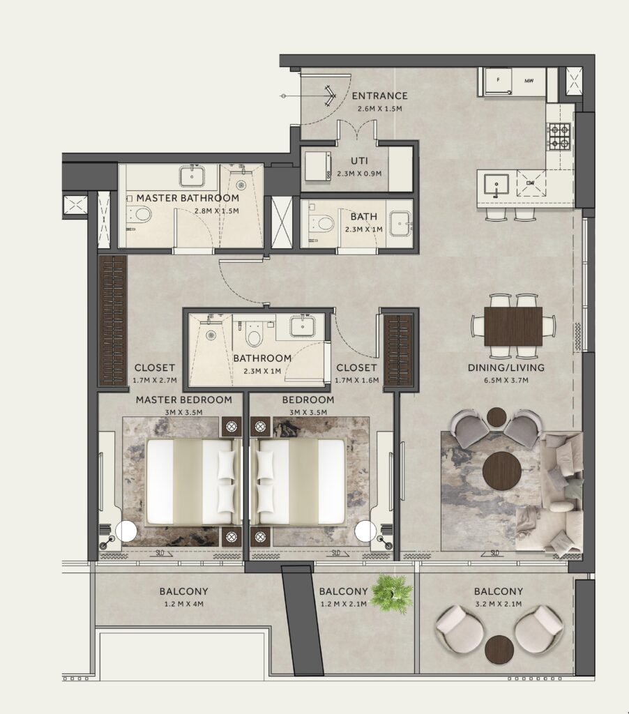 2 bedrooms in Marriott Residences