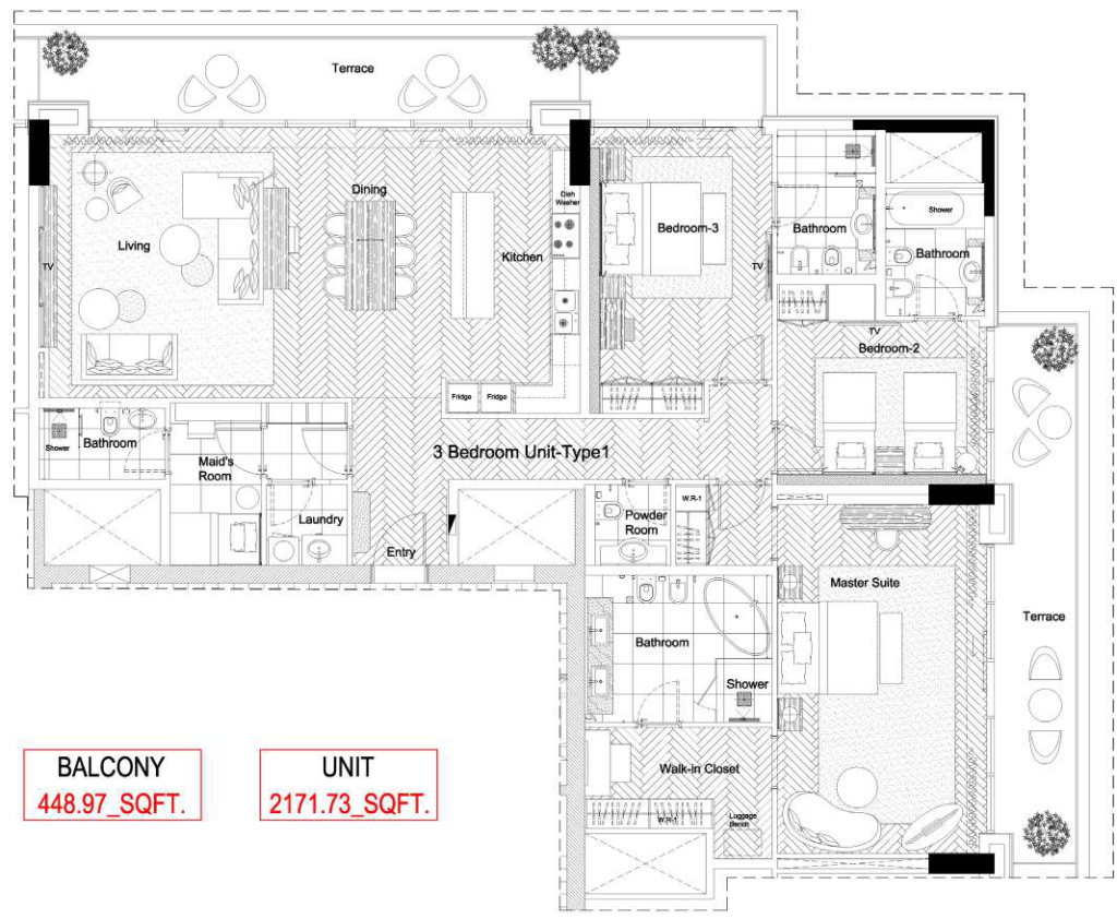 3 bedrooms in Marriott Executive Residences