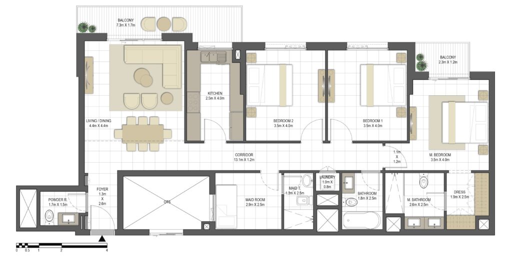 3 bedrooms in Aysha Residences