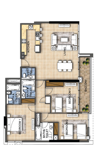 3 bedrooms in Avanti Tower