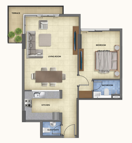 1 bedroom in Blue Pearls