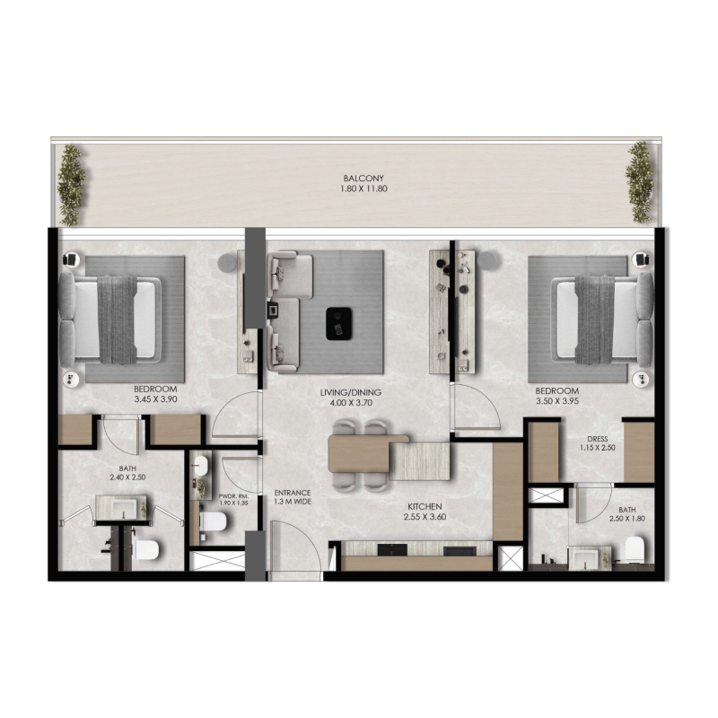 2 bedrooms in Verano