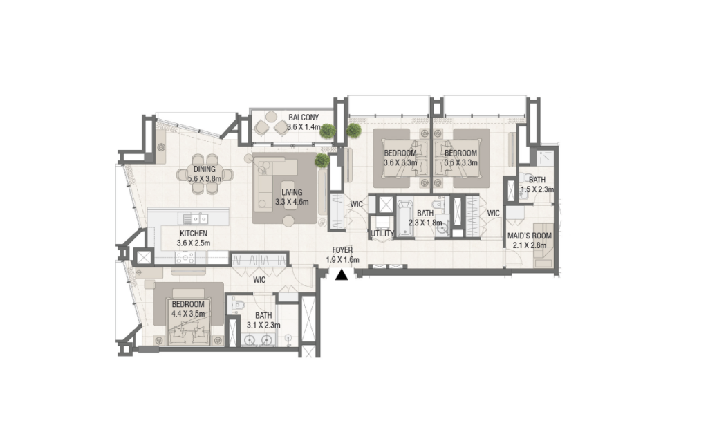 3 bedrooms in Design Quarter