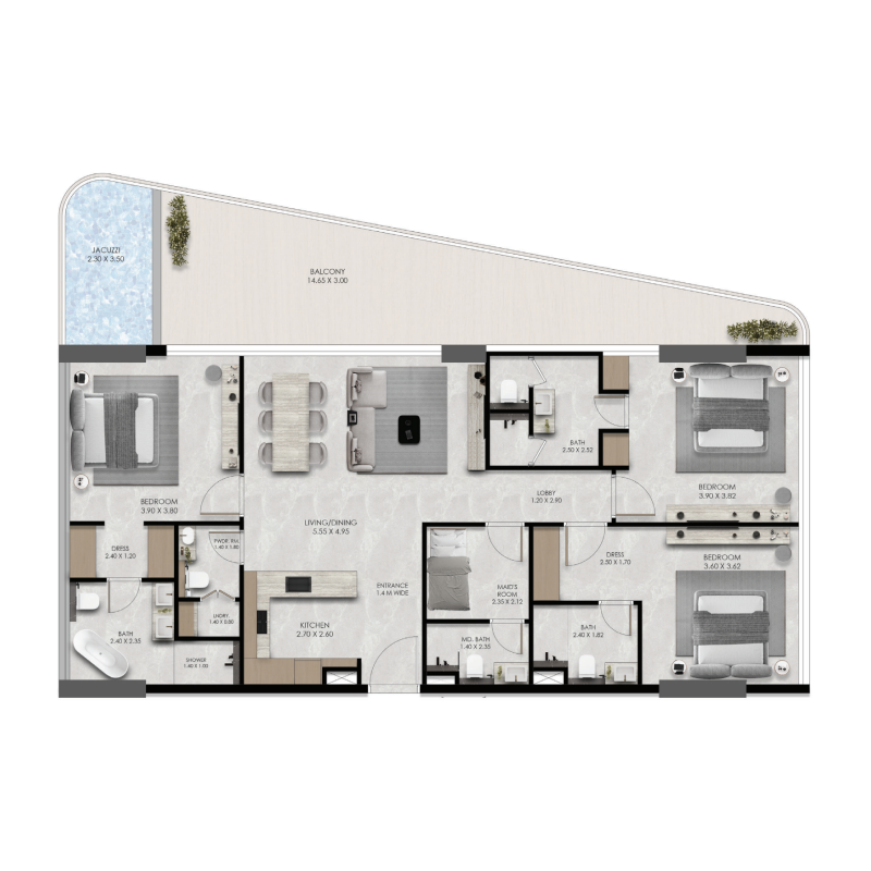 3 bedrooms in Verano